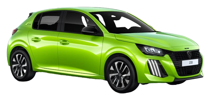 Peugeot E 208 de couleur vert