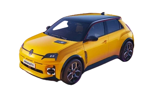 Renault 5 électrique de couleur jaune