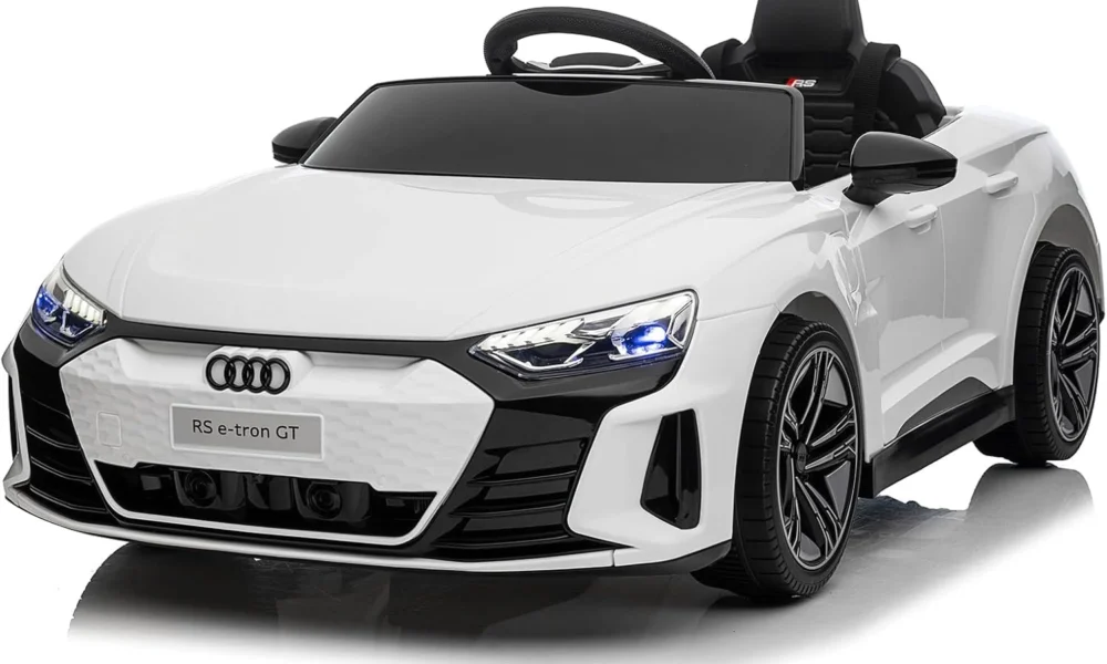 Voiture blanche : véhicule électrique Enfant Audi avec Télécommande 2.4G, 12 V Véhicule électrique Enfant 2 Portes avec MP3