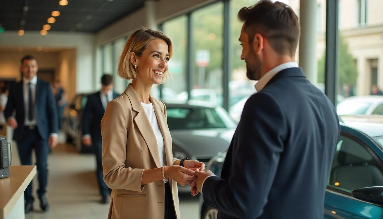 Agence Location Voiture ADA : Louer en Toute Sérénité une cliente qui récupère un véhicule dans une agence location ada