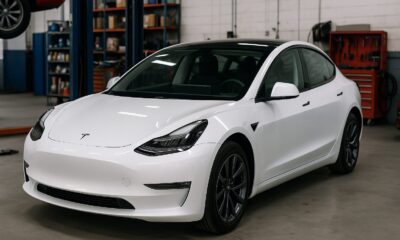 une Tesla Model 3 chez un carrossier certifié Tesla en Ile-de-France