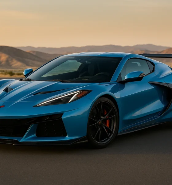 une Chevrolet Corvette ZR1 dans le désert du Nevada