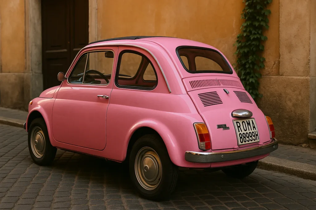 Cette Fiat 500 rose fait fureur à Rome ! fiat 500