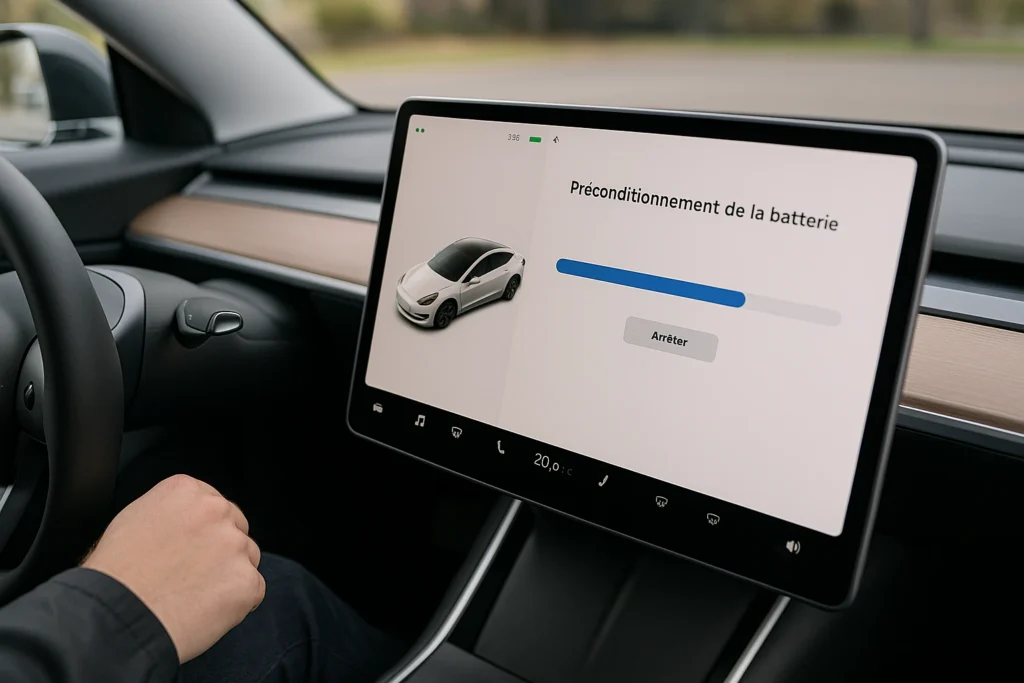préconditionner manuellement la batterie d’une Tesla