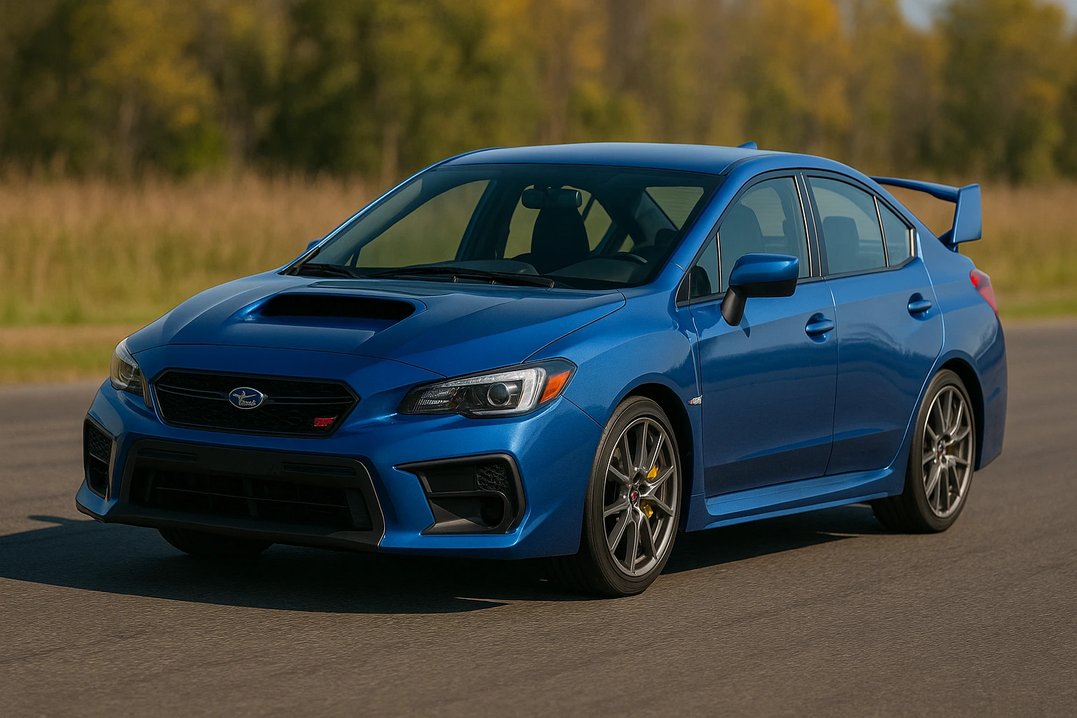 Boostez votre Subaru avec le Prodrive Performance Pack Subaru WRX STI bleue équipée du Prodrive Performance Pack