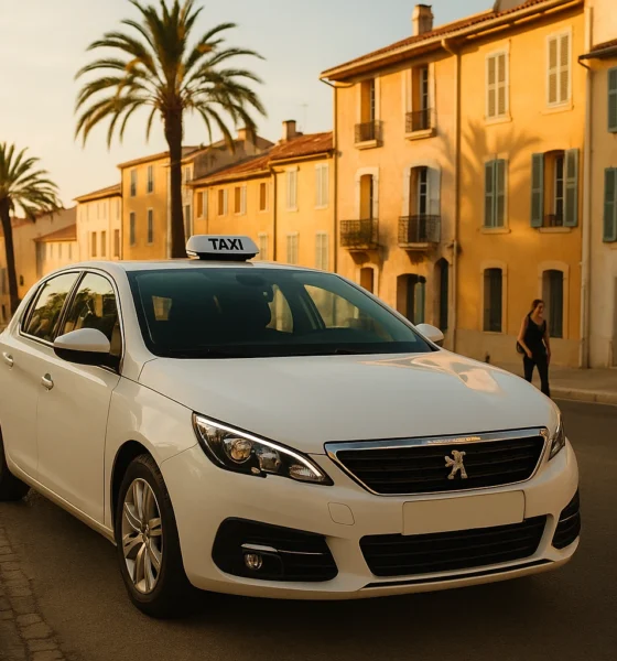 un taxi dans les rue de Toulon