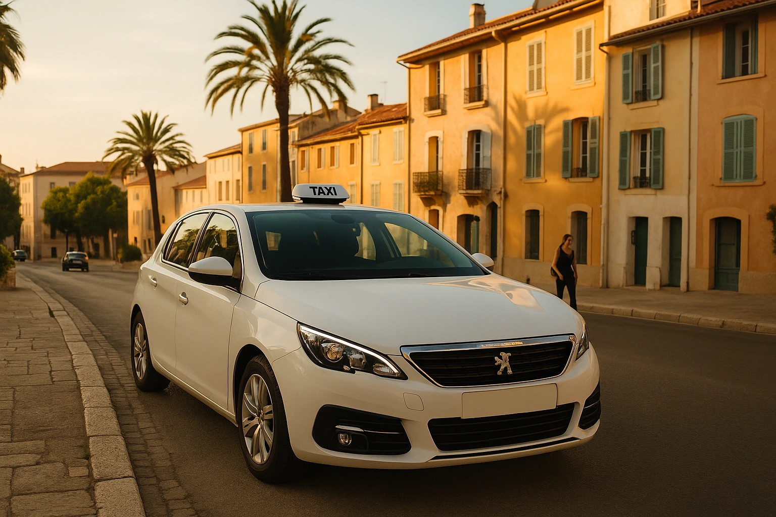 un taxi dans les rue de Toulon
