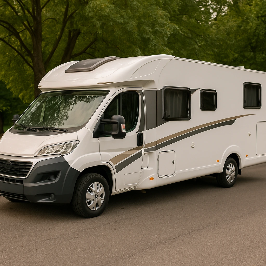 Camping-car d'occasion à vendre suite à décès ou divorce, stationné sur une route paisible
