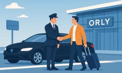 Chauffeur VTC accueillant un voyageur à l’aéroport d’Orly lors d’une réservation VTC Orly