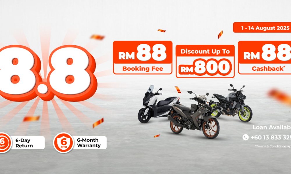 iMotorbike lance la campagne 8.8 ! Frais de réservation à 88RM, remises jusqu'à 800RM iMotorbike lance la campagne 8.8 ! Frais de réservation à 88RM, remises jusqu'à 800RM