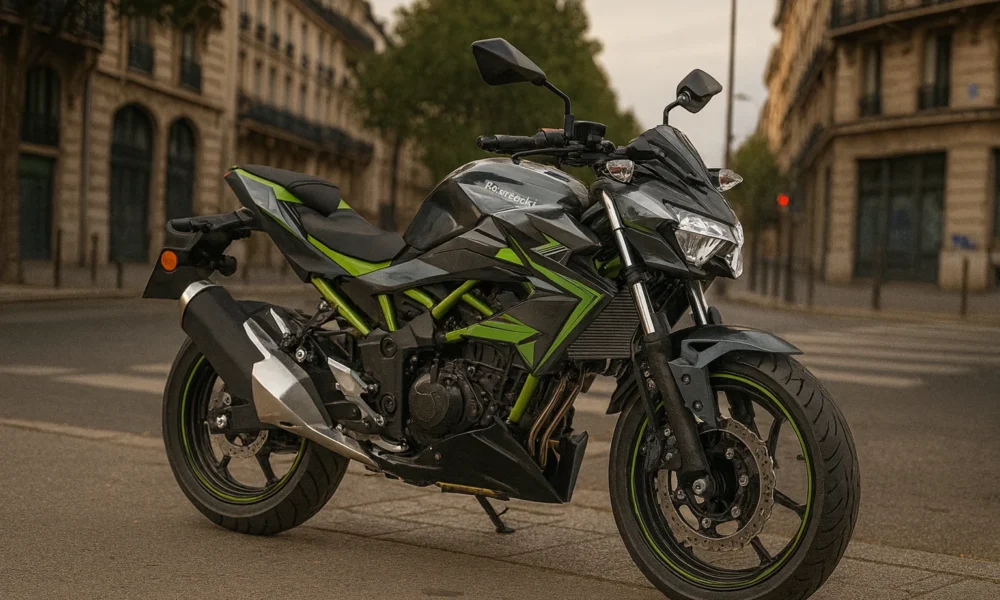 Kawasaki Z125 dans les rue de Paris
