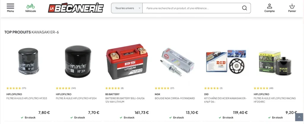 Kawasaki ER6N filtre a air