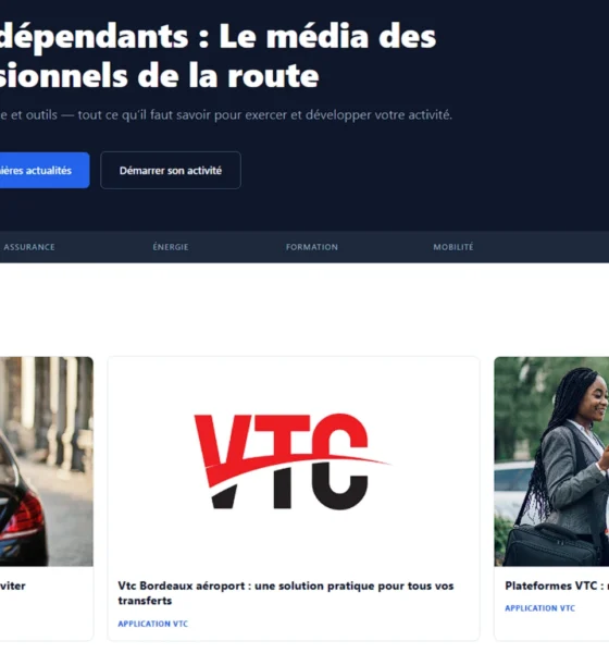 page d'accueil du site Chauffeurs-independants.fr