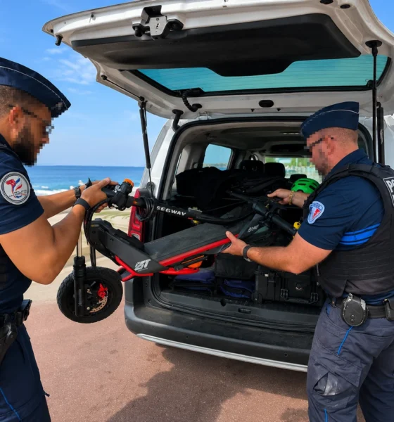 opération de contrôle des utilisateurs de trottinettes à Nice