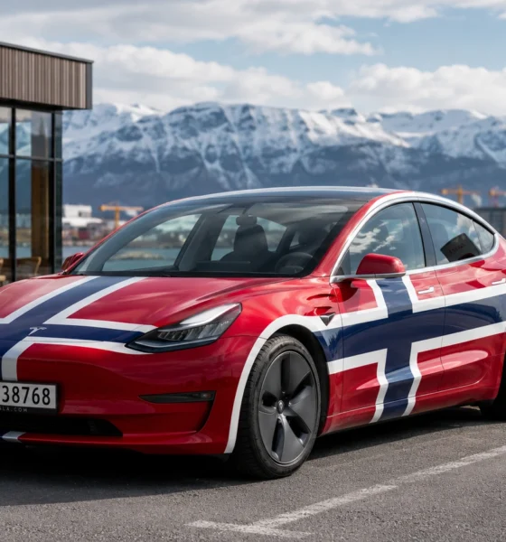 tesla model 3 norvege station charge