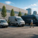 Flotte de vehicules utilitaires electriques modernes