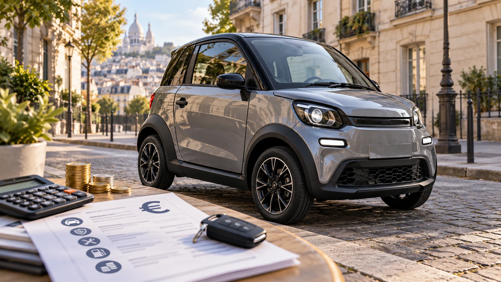 voiture sans permis grise